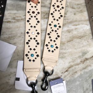 Rebecca Minkoff Antique White Beaded Guitar Strap NEW WITH TAGS Hand bag strap